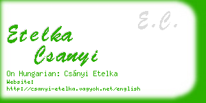 etelka csanyi business card
