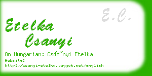 etelka csanyi business card